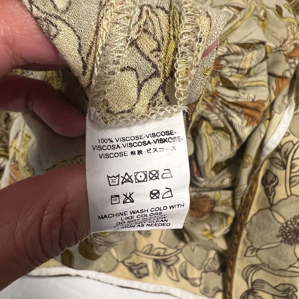 Jen's Pirate Booty Cream & Brown Floral V‑Neck Midi Dress - Picture 10 of 12